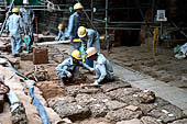 Angkor Thom - Bayon temple,  archaeological work 